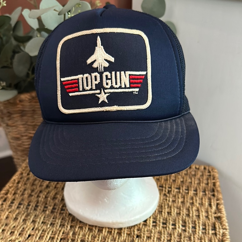 Vintage Moja Joy Insignia men’s Top Gun patch Navy Blue Trucker mesh OS Hat
